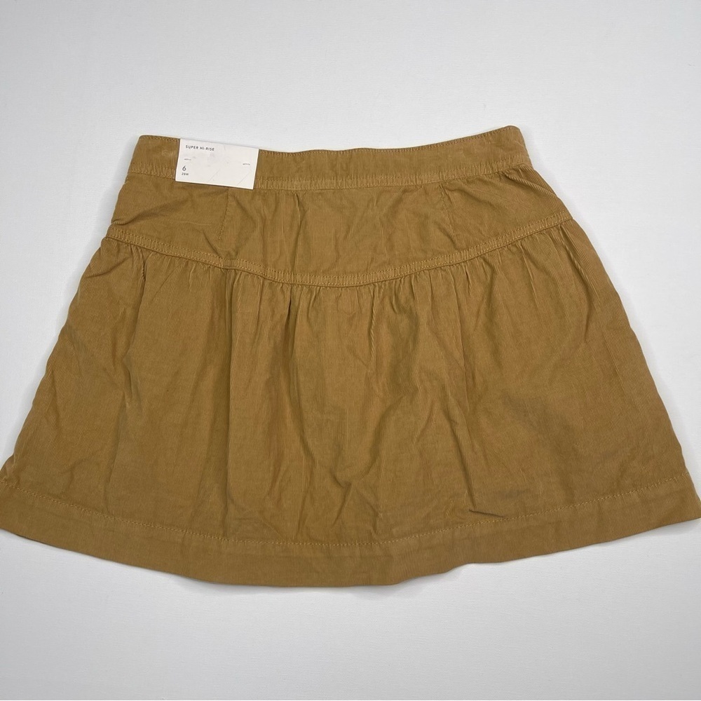 American Eagle Corduroy Skirt Mini Schoolgirl Preppy Academia Y2K Fall Tan New - Picture 5 of 14